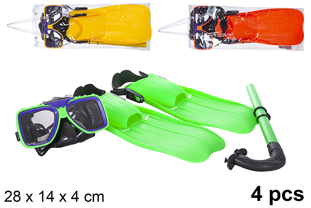 Pack 4 piezas para buceo en bolsa