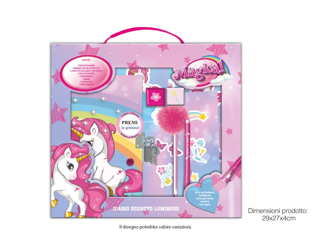 Diario Secreto Luminoso Unicornio – Cuaderno con Candado y Accesorios - Imagen 2