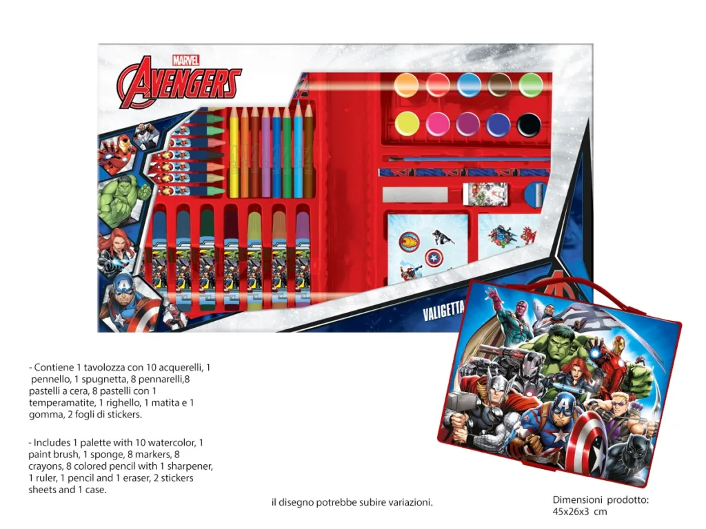 Maletín Creativo Avengers Marvel para Niños – Set de Pintura y Dibujo Completo - Imagen 2