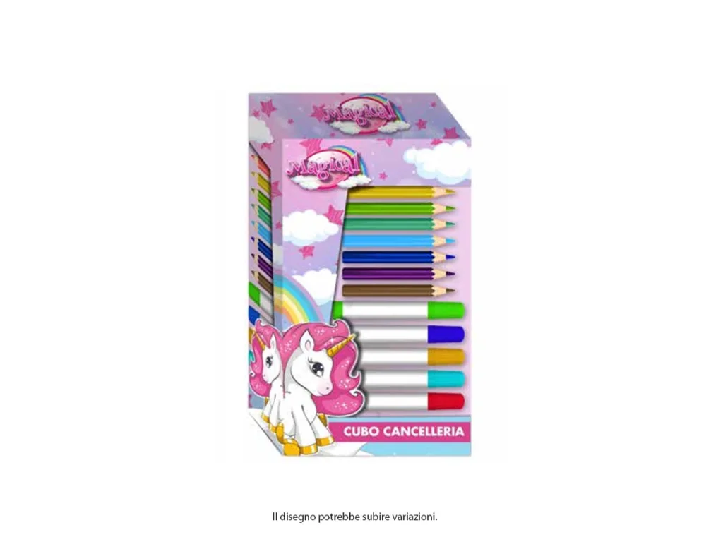 Cubo de Papelería Infantil Unicornio – Set de Lápices de Colores y Rotuladores - Imagen 2