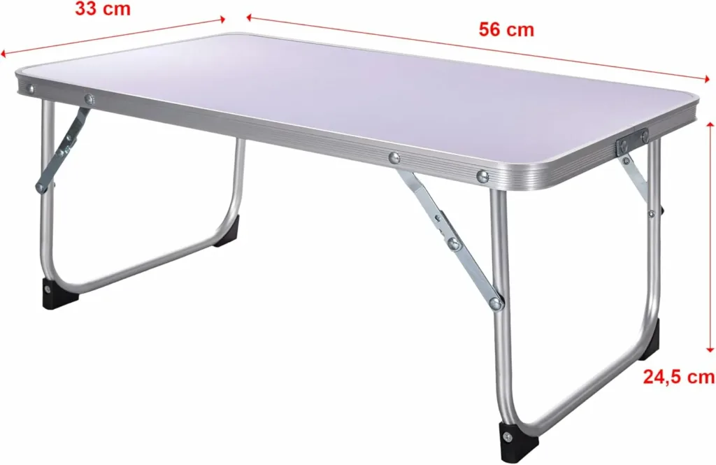 Mesa plegable pequeña diseñada para espacios reducidos.