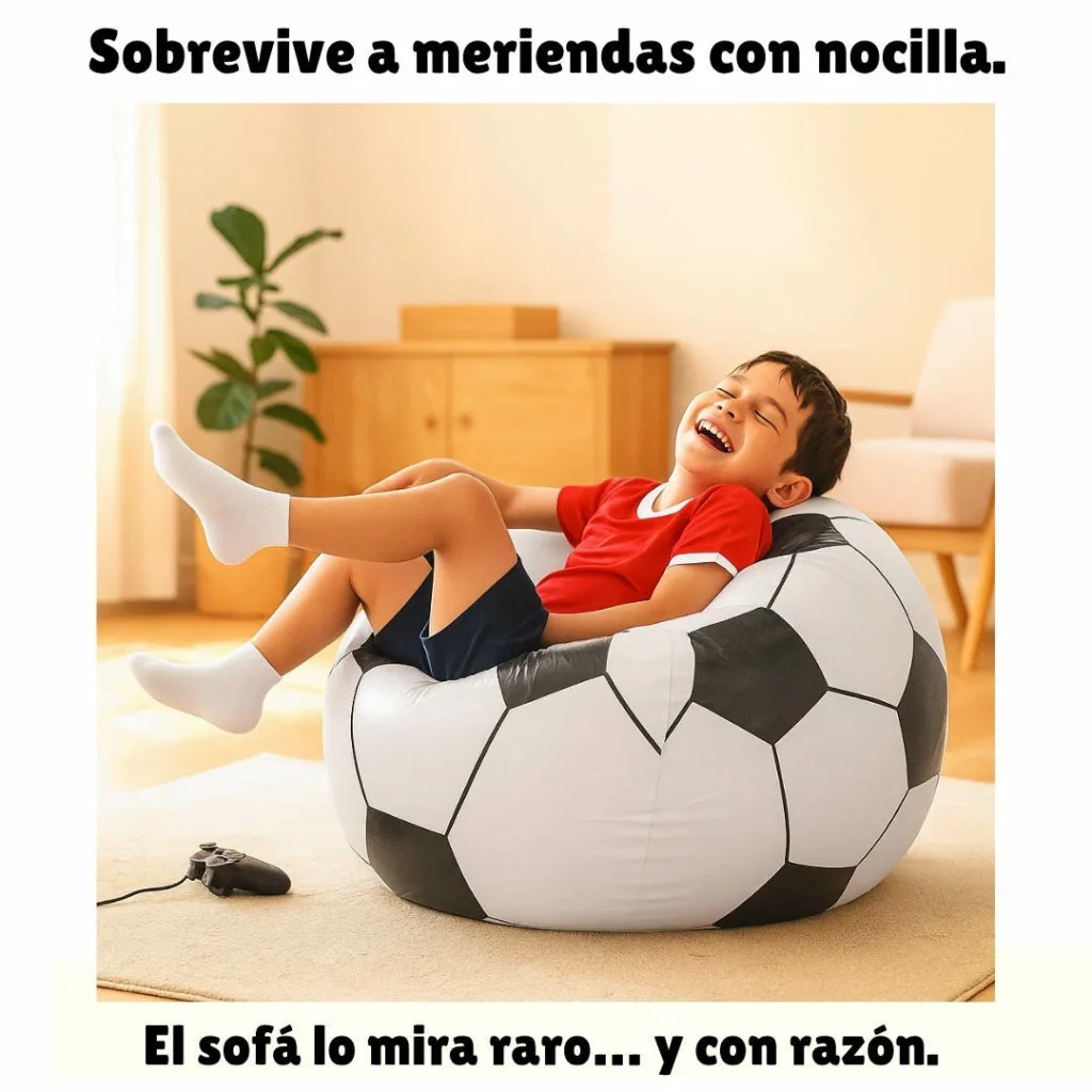 Puf hinchable pelota de futbol - Imagen 2
